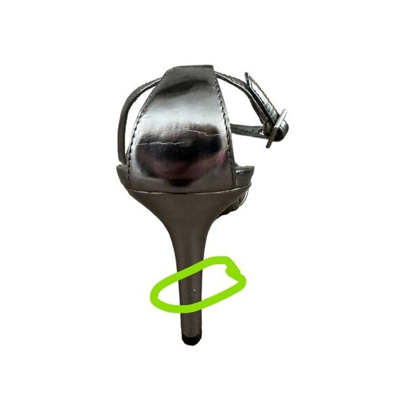 LAUREN Ralph Lauren Abriella Heels Metallic Silver Strappy Stiletto Womens 10B - Picture 8 of 11